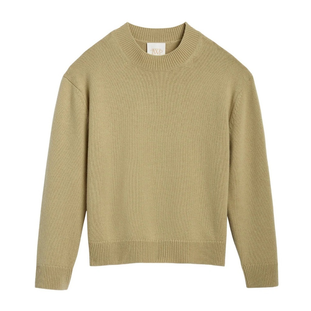 Crewneck Pullover Sweater in Light Olive TWP - Picture 3 of 8